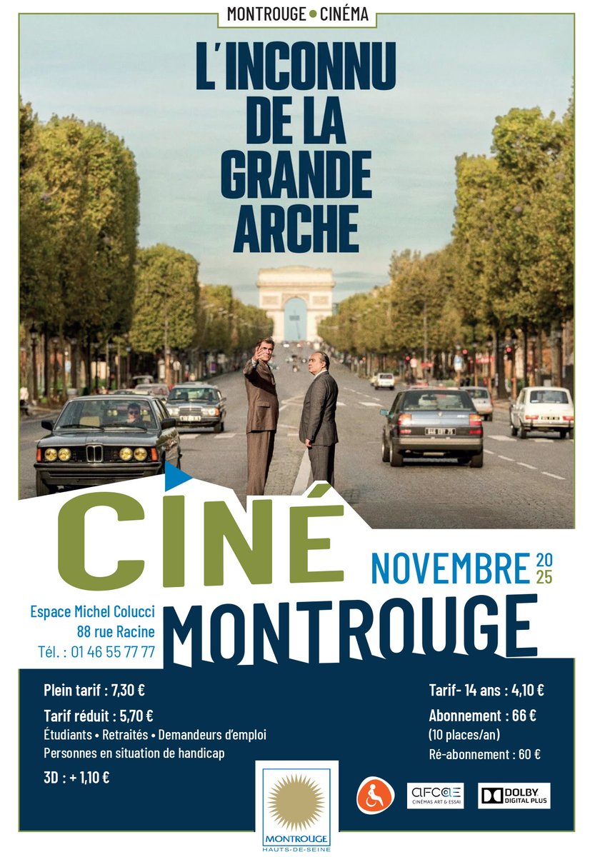Nouveau mois, nouveau programme cinéma !
📽 Le programme complet du Ciné Montrouge pour novembre, toutes les séances, les horaires et les prix sont informés sur la brochure détaillée téléchargeable sur le site de la Ville : ville-montrouge.fr/epublication/2…