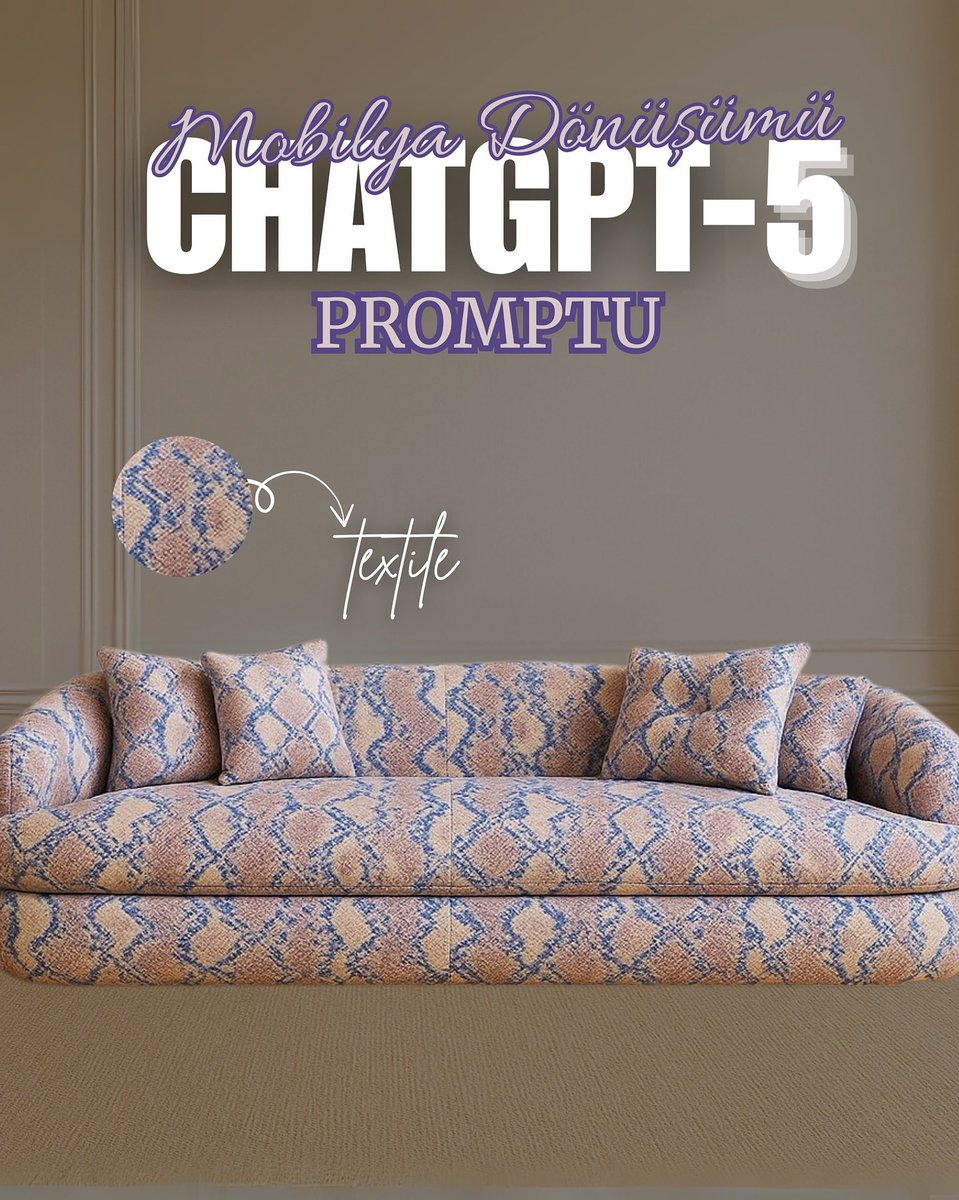 oznknl's tweet photo. 🛋️ Hayalini promptla, 3 adımda kendi tasarım koltuğunu oluştur!

🔑 Böyle yapabilirsin: 
1️⃣ Koltuğun ve kumaş deseninin görsellerini seç 
2️⃣ İkisini ChatGPT’ye yükle 
3️⃣ Aşağıdaki prompt’u kopyala 👇 ve Generate de!

📌 Prompt: https://t.co/auwix1zPo6 https://t.co/IADxXHFBUv