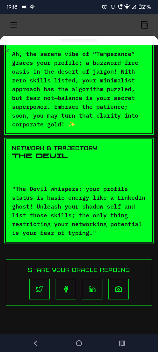 The Devil whispers: your profile status is basic energy-like a LinkedIn ghost! Unleash your shadow self and list those skills; the only thing restricting your networking potential is your fear of typing." <a href="/vana/">vana</a>  <a href="/withvana/">VanaHQ</a> 
#DataRevolution
