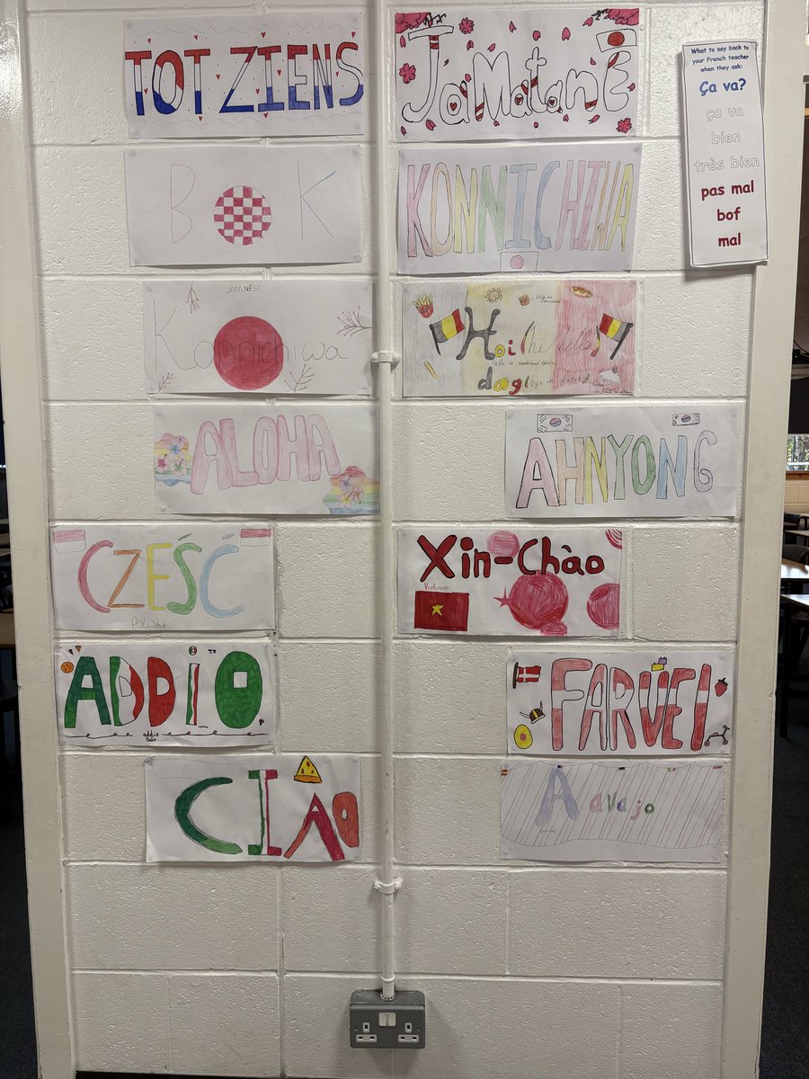 Our lovely word wall created by our S1s, demonstrating a variety of languages from all over the world 🌍🌎