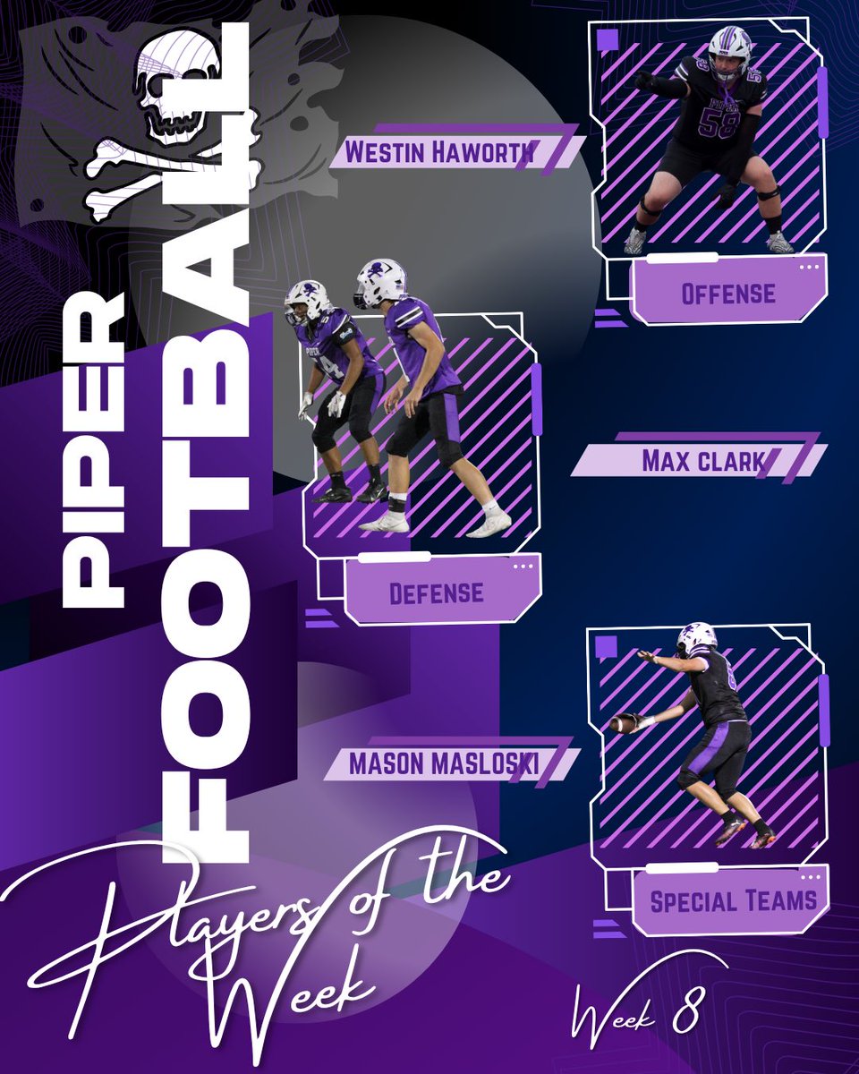 Players of the game from Week 8! <a href="/PiratesPiperFB/">Piper Pirates Football</a> #Win #BYOE