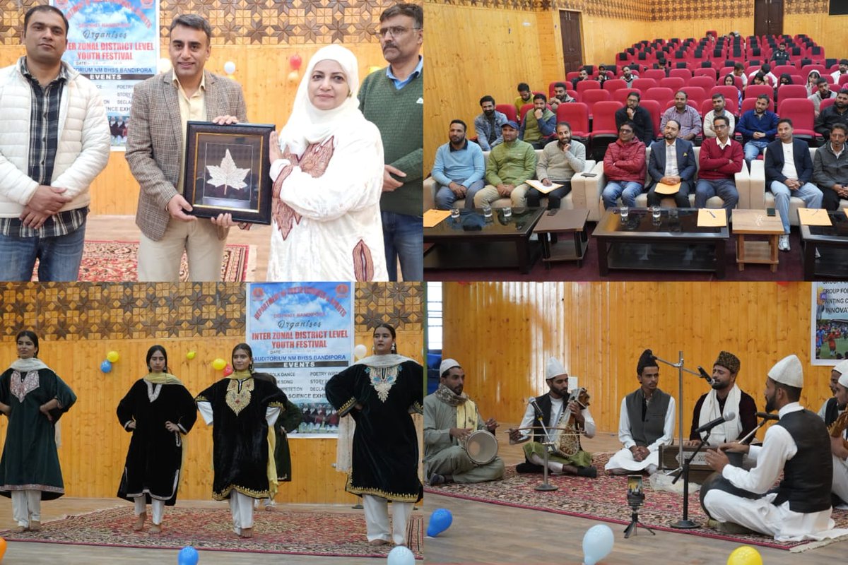 District Level Competitions of 29th National Youth Festival Held at Bandipora
<a href="/OfficeOfLGJandK/">Office of LG J&K</a> <a href="/CM_JnK/">Office of Chief Minister, J&K</a> <a href="/diprjk/">Information & PR, J&K</a> <a href="/dcbandipora/">Deputy Commissioner Bandipora</a> <a href="/ddnewsSrinagar/">DD NEWS SRINAGAR</a>