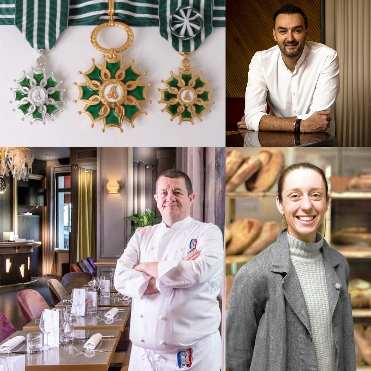 ggomez_chef's tweet photo. Toutes mes félicitations à Apollonia Poilane, Christophe Marguin et Cyril Lignac pour leur nomination ou promotion dans l’Ordre des Arts et des Lettres ! #nosboulangèresontdutalent #noschefsontdutalent #artsetlettres #appoloniapoilâne #cyrillignac #christophemarguin https://t.co/lJ71I8UQBx