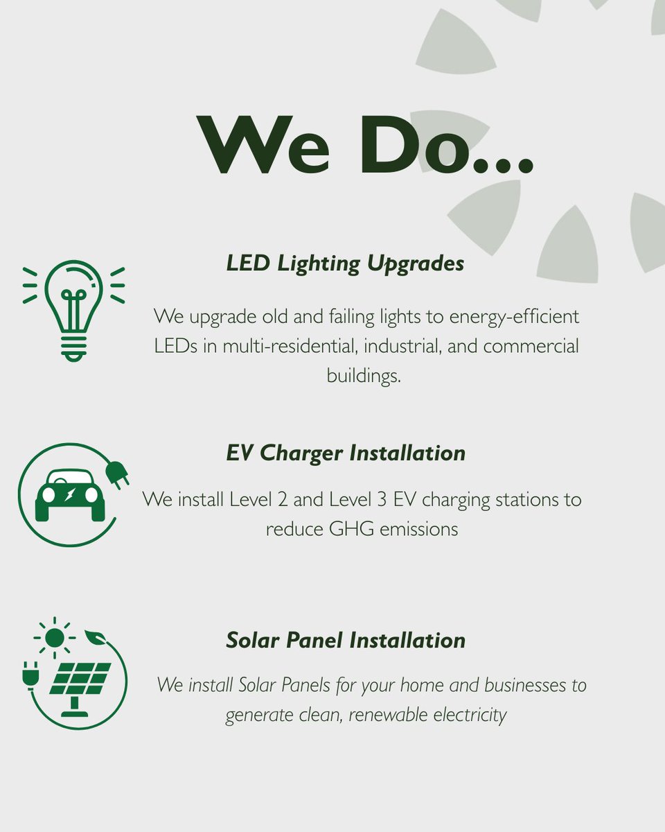 Upgrade to sustainability with Lightenco!  We provide turn-key solutions: LED lighting, EV chargers, and solar panels. Our skilled contractors handle it all! 

🌐 lightenco.com  
📞 1-855-444-8365  
✉️ info@lightenco.com