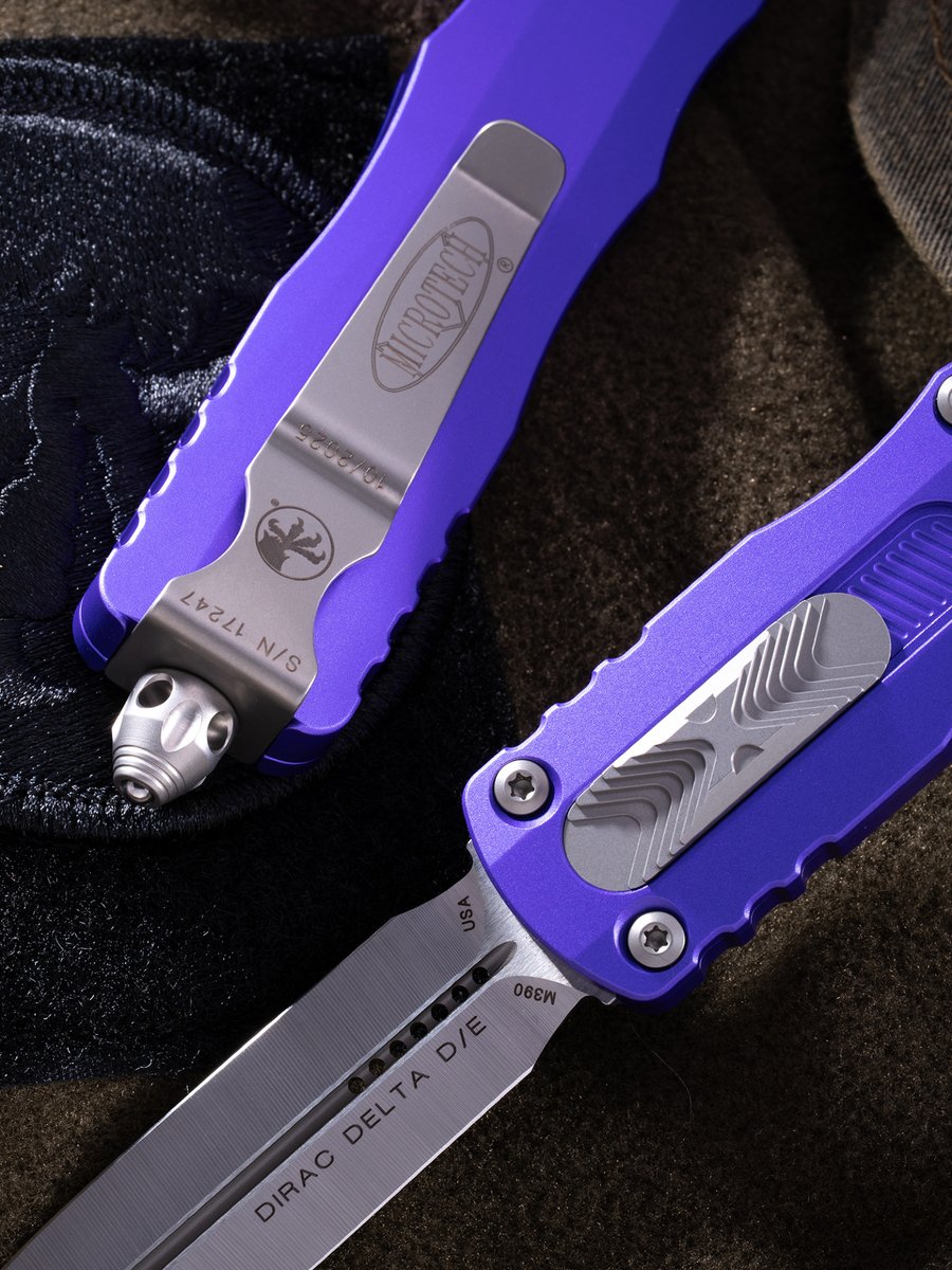 microtechknives's tweet photo. Wickedly sharp — the Dirac Delta® D/E Satin Standard Purple makes every cut a thrill.

Arm yourself this Halloween with a premium EDC. Visit our showroom at 321 Fanning Fields Road, 10AM–8PM.

SKU: 227-4PU

#MicrotechKnives #DiracDelta #EDCKnives #KnifeCollecting #SatinPurple #FallVibes