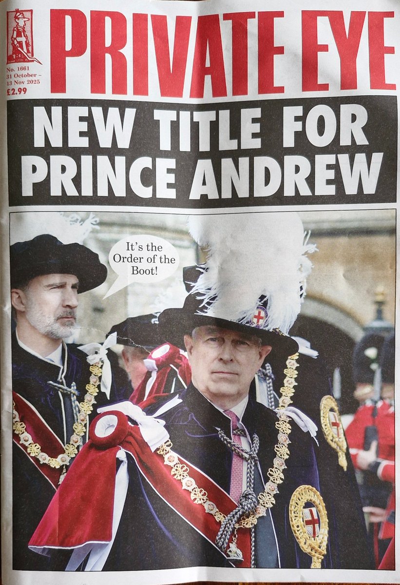 GerryHassan's tweet image. "New Title for Prince Andrew." #PrivateEye
