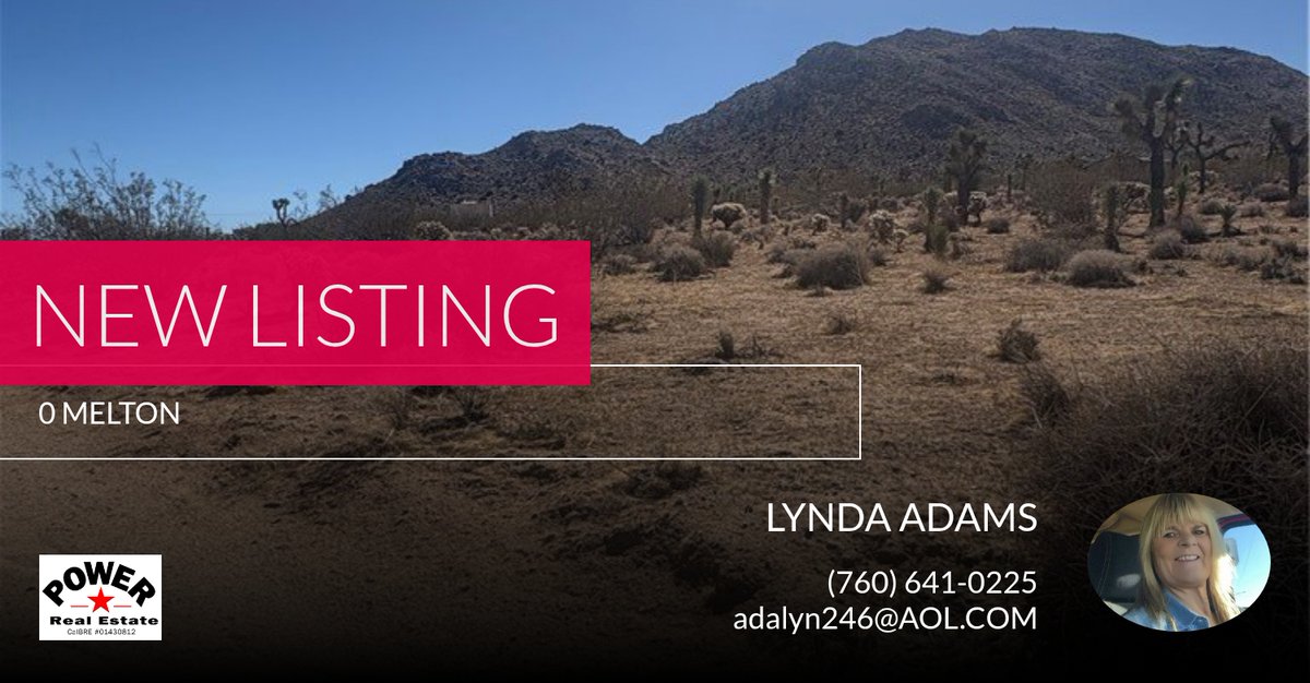 LyndaAdams4's tweet photo. 📍 New Listing 📍 Take a look at this fantastic new property that just hit the market located at 0 Melton in Joshua Tree. Reach out here or at (760) 641-0225 for more information

Lynda Adams https://t.co/L8Makxc3u8 https://t.co/JGtfmu083l