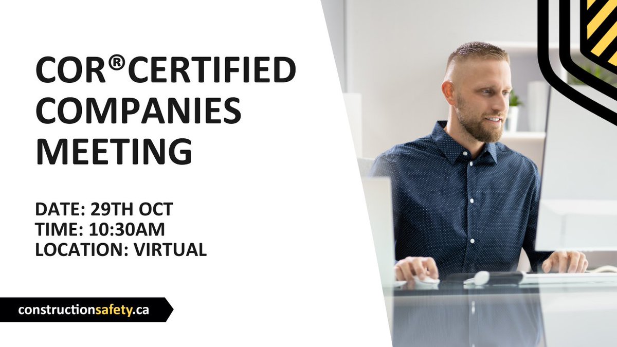 CSAM_Manitoba's tweet image. 📢 Today’s the day! The COR® Certified Companies Meeting starts at 10:30 a.m.

✅ Connect with peers
✅ Stay informed on safety updates
✅ Keep your COR® certification on track

🔗 ow.ly/xJq050X0SaC

#COR®certified #constructionsafety #safetyfirst #manitoba