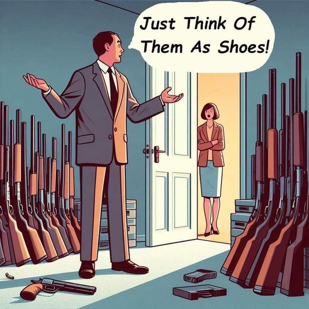 LeeMSnow's tweet image. “Sweetheart, it’s not hoarding… it’s curating.”
#GunHumor #2AMemes #HuntingLife #FaithFamilyFreedom #OutdoorHumor #ResponsibleShooter