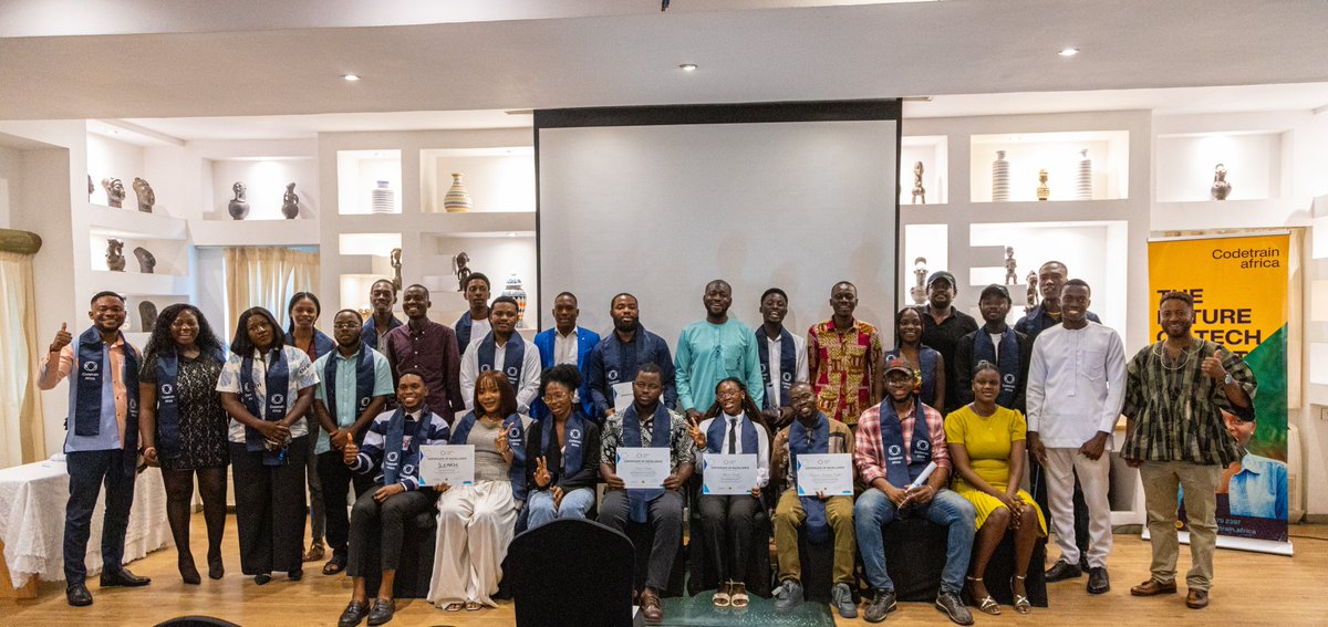 codetraingh's tweet image. During our recent Demo and Graduation Day, representatives from Chancen International, @giz_ghana , @Camfed , @meqasa_com , AHK , Turntabl and remotown joined us to witness the #creativity and #innovation showcased by our students. We deeply appreciate their presence and support