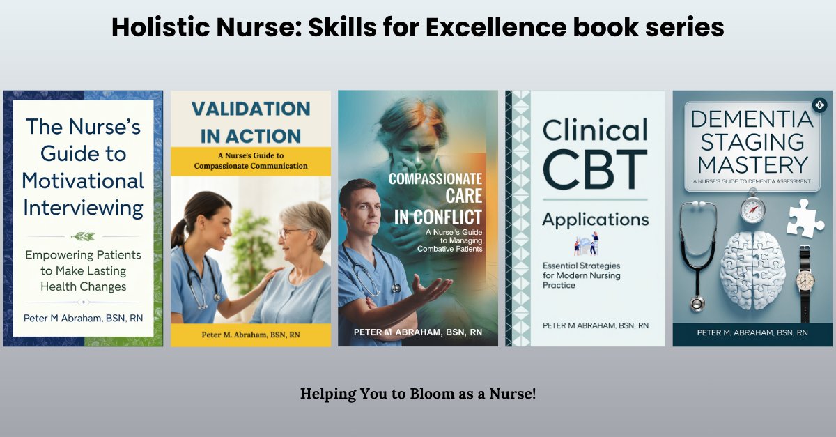 PeterMAbraham's tweet photo. Master patient care from combative behavior to motivation, dementia staging & psychological support. Boost confidence and reduce stress! https://t.co/I0lmjw9986 #NursingEducation #HolisticNurse #CBT #MI #DementiaCare #ValidationTherapy #MovivationalInterviewing #ResolvingConflict https://t.co/XG1mbxANxY