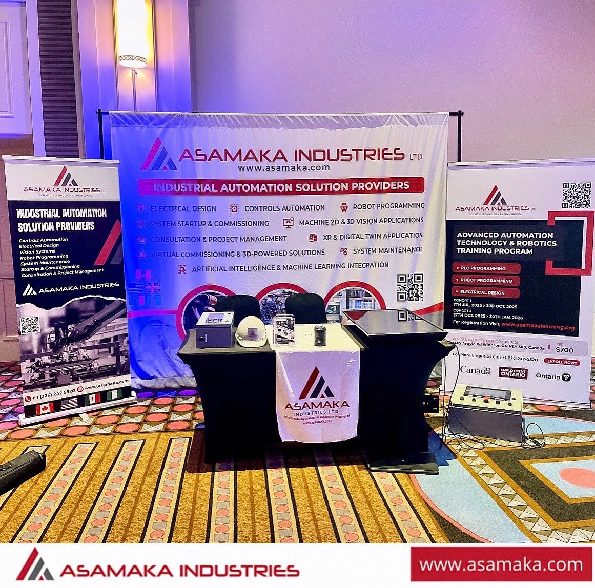 AsamakaIndustry's tweet image. 🚀 We’re live at Emerging Technologies 2025 in Windsor, ON!

Visit the Asamaka Industries Ltd booth to explore the latest in automation, robotics &amp;amp; smart manufacturing — proudly developed in Canada. 🇨🇦🤖

📍 Caesars Windsor | Oct 29, 2025

#AsamakaIndustries #EmergingTech2025