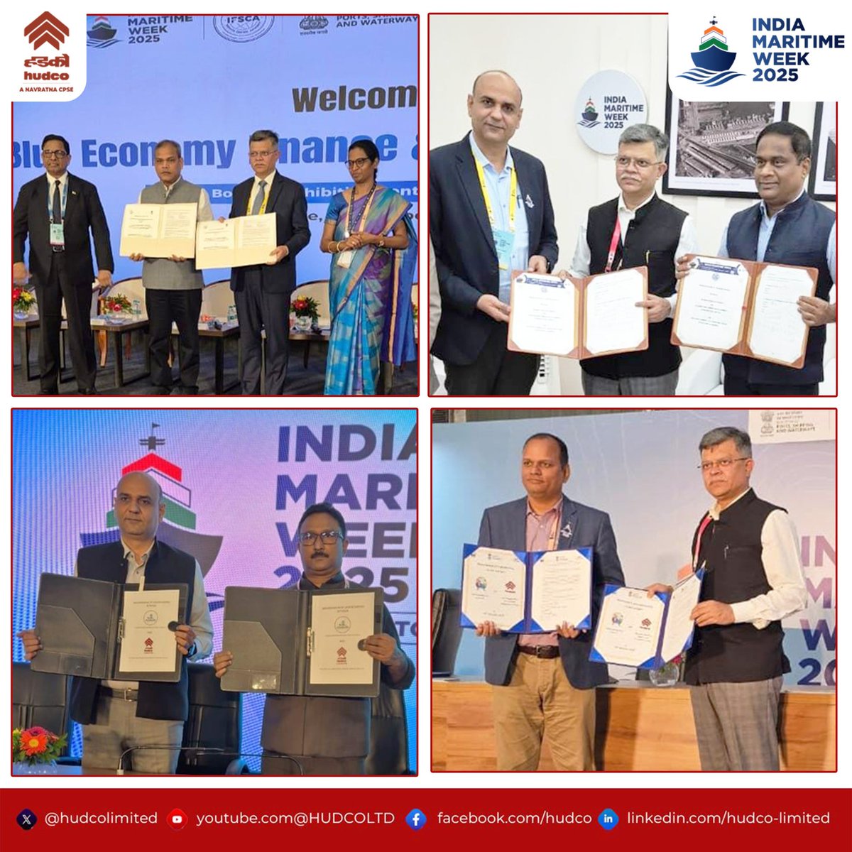 HUDCO Signs MoUs over ₹1 Lakh Crore to Boost India’s Port Infrastructure Development.

The Housing and Urban Development Corporation Ltd. (HUDCO) has signed six Memoranda of Understanding (MoUs) with major port authorities, during the ongoing Maritime Week 2025 at Mumbai, to