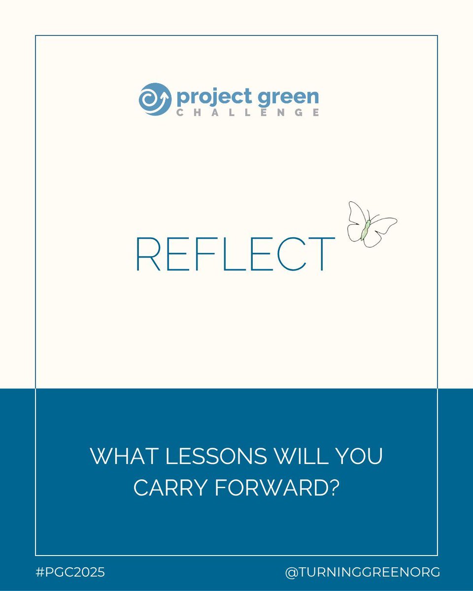 DAY 29 of #PGC2025 🪞
You’ve grown, created, and committed. Now it’s time to reflect.
Today we honor the journey—and the changemaker you’ve become.
projectgreenchallenge.com