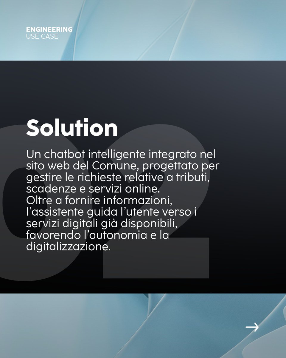 Municipia_Spa's tweet photo. Un assistente digitale basato sull'Intelligenza Artificiale per semplificare l’interazione tra cittadini e PA in ambito tributi e riscossione, migliorando l’accesso alle informazioni e promuovendo l’utilizzo dei servizi online. 
Vuoi saperne di più? https://t.co/ukPVDBXviT https://t.co/oBYeADUcYh