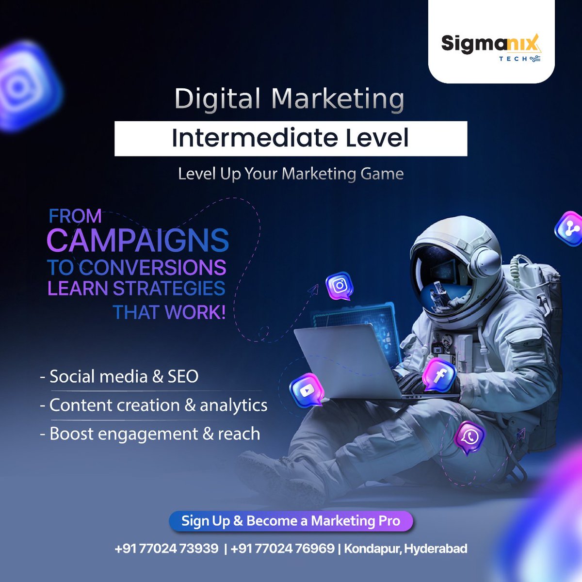 sigmanixtech's tweet image. Turn clicks into customers and creativity into conversions.✨

Master the art of digital storytelling with hands-on strategies that drive real results.
From social media to SEO — learn how to make every move matter. 🌟

👉 Enroll now and start marketing like a pro!