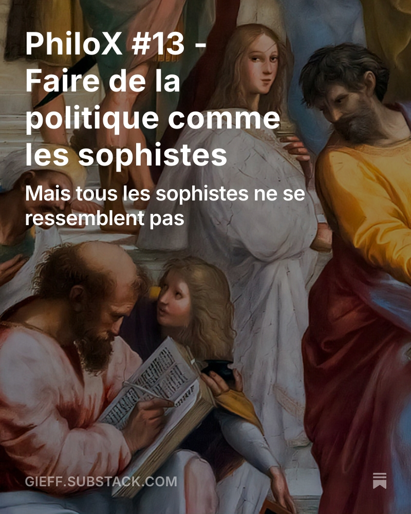 gieff's tweet photo. PhiloX #13 - Faire de la politique comme les sophistes https://t.co/EYyzZopgtM 
Un éclairage sur les enjeux politiques d'aujourd'hui. https://t.co/HMpLnYJH03
