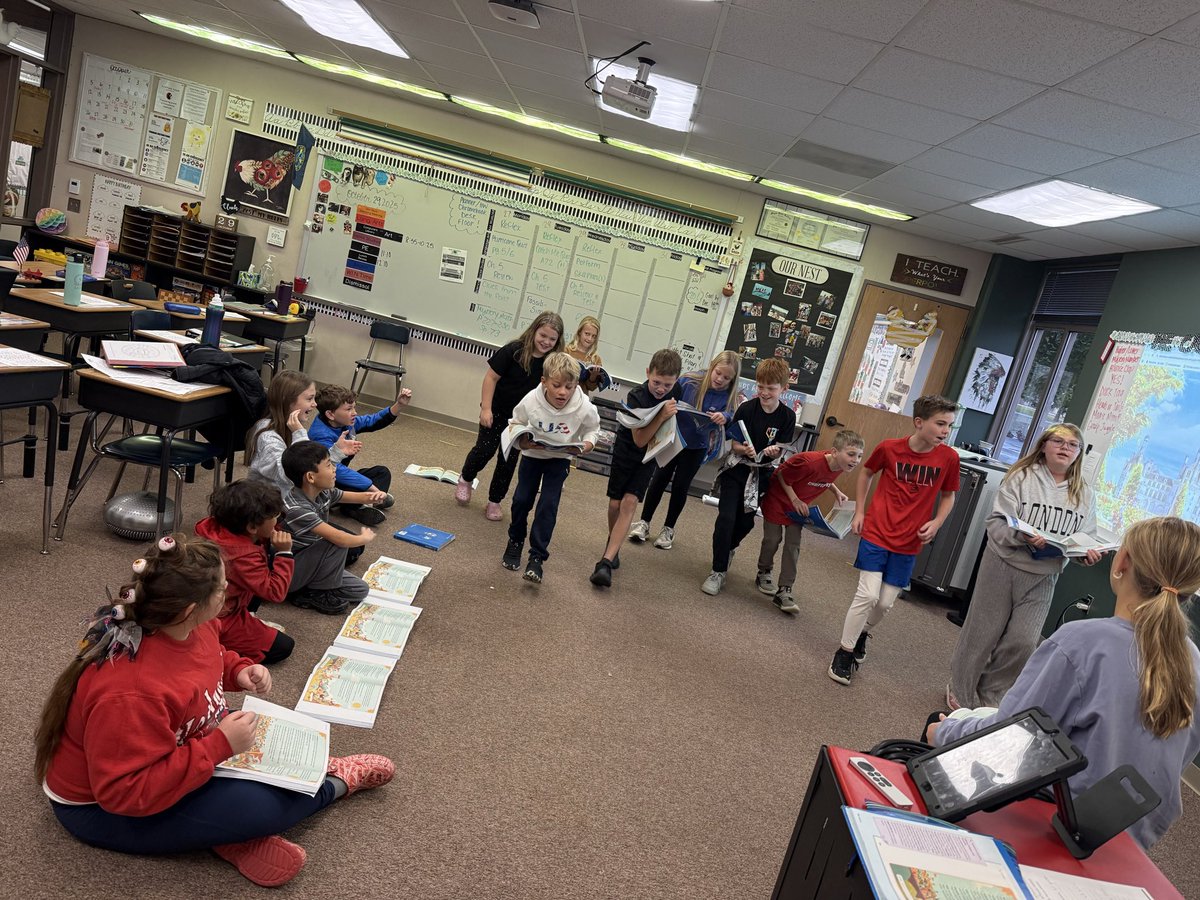 Readers theater with fourth grade — performing “Catch Me If You Can” by Carol Schaffner