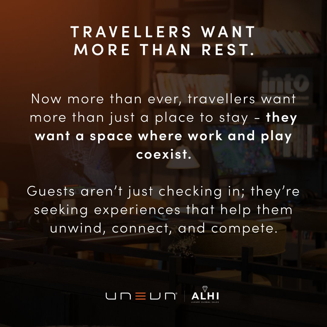 Now more than ever, travellers are looking for more than a bed - they’re looking for a space where work and play coexist 🤝

That's why we're partnered with <a href="/ALHI_GSO/">ALHI</a> - enabling hotels and resorts to offer guests new experiences with ease and impact 🎮