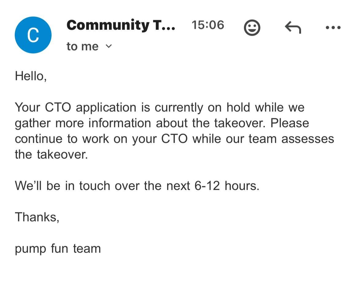 The form for the creator fee has been sent.