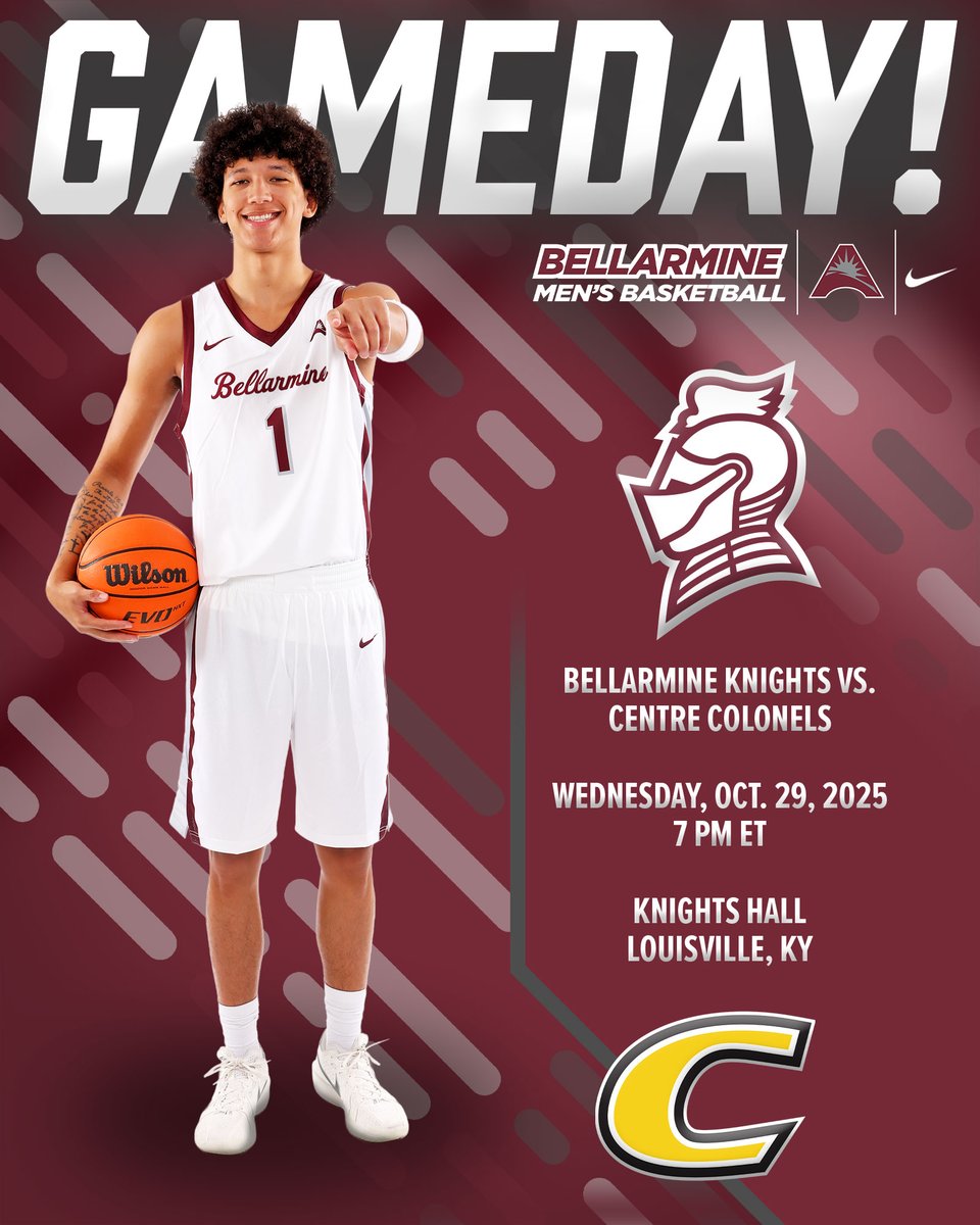 Quick exhibition before the real thing!

🆚 Centre
⌚️ 7 p.m. ET
📍 Louisville, KY
🏟️ Knights Hall
🎟️ BUKnightsTix.com
📊 bit.ly/3UgwhWi

⚔️ #SwordsUpBU ⚔️