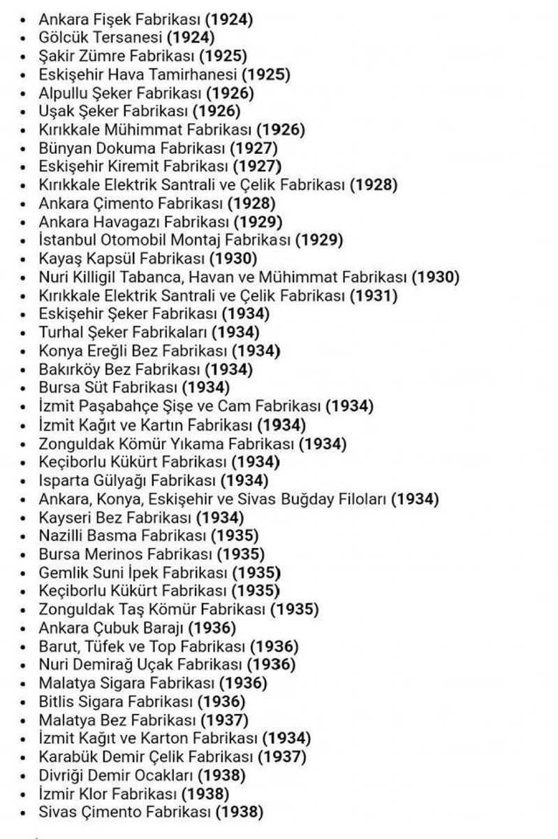 “Bizden önce toplu iğne üretilmiyordu” diyenlere Mustafa Kemal Atatürk döneminde açılan fabrikaların listesi