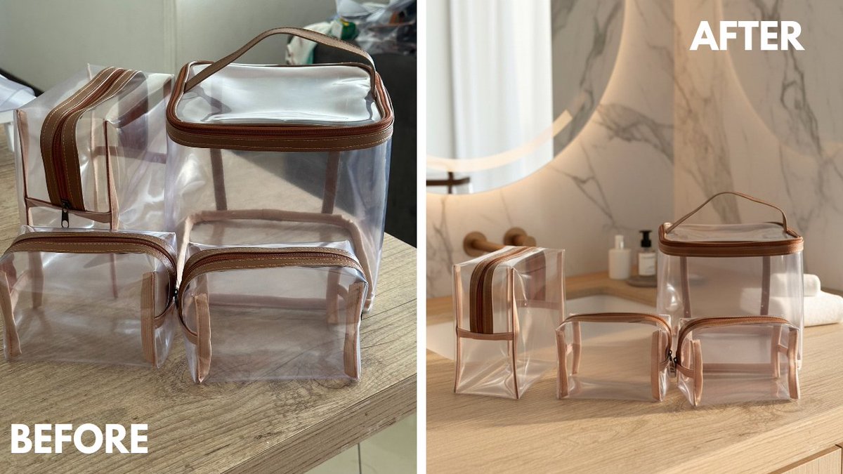 DavidMansaray's tweet image. It's pretty impressive how you can use AI to transform regular smartphone photos into professional product images.
Here are some before-and-after examples I put together in about 5 minutes