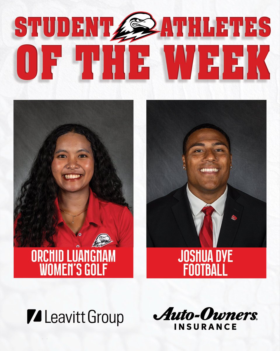 This week’s student-athletes of the week... 🥁

Joshua powered the T-Bird’s offense against the team down south, rushing for 204 yards and three touchdowns on 24 carries. He averaged 8.5 yards per attempt and broke free for a 92-yard touchdown - the longest for the Thunderbirds