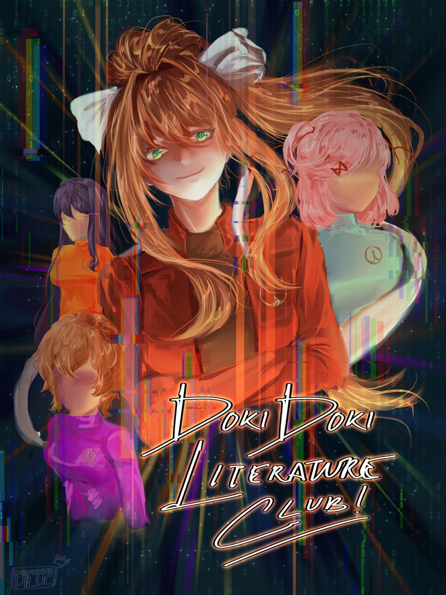 I really wanted to make Monika look extra creepy in this, like a bit unsettling… I was obsessed with the idea form the start I’m glad I completed making it xxx ( #DDLC  x USS CALLISTER)
