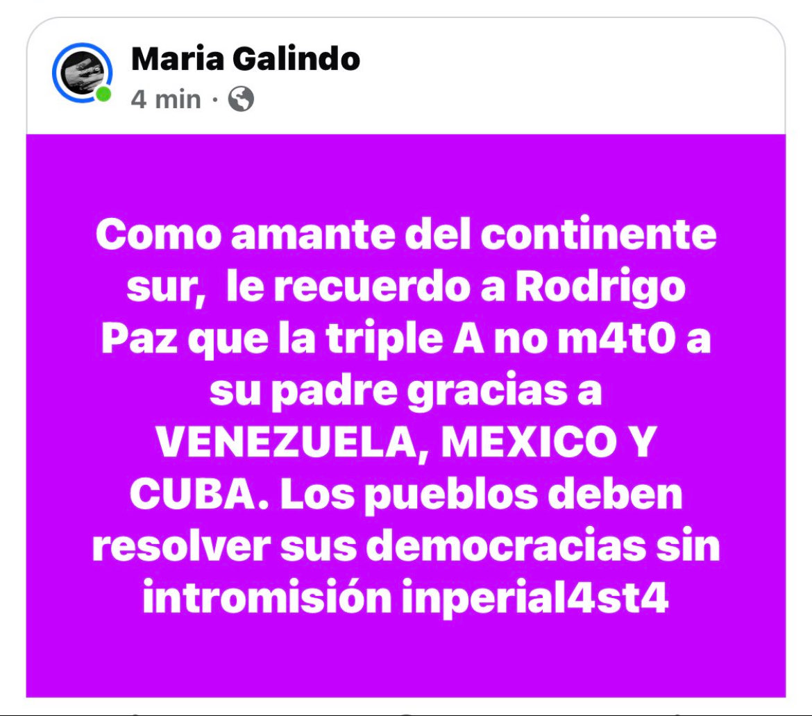 Esta mujer no solo es ignorante sino también mentirosa. La Triple A argentina, fundada en el gobierno de Perón, operó entre 1973 y 1976. Principalmente en Buenos Aires, Córdoba, Rosario y Tucumán. Nunca fuera de Argentina. Nada que ver con Bolivia.
