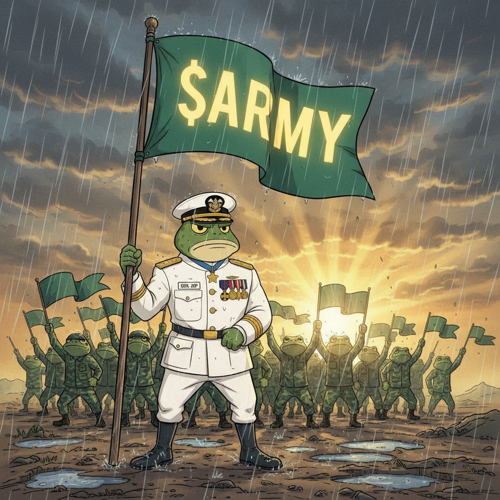 Legendary to see a friend and one of the most 🐐ed in the space supporting $ARMY.

We keep marching forward, there is no stopping us.

Join Campaign : Loyalty. 

Read OG tweet, this is a great opportunity to get involved and add value to your bag 

🐸🪖