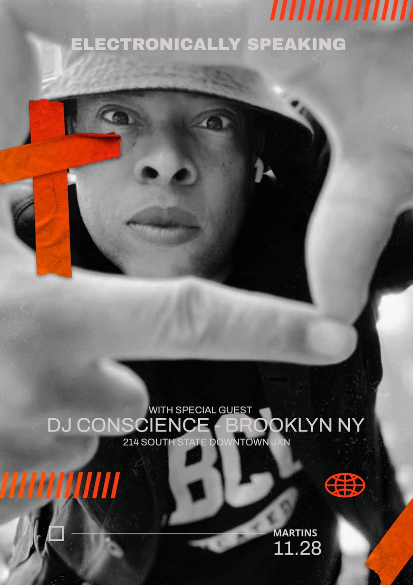 TheBlastJxn's tweet image. 11.28
"Electronically Speaking" Series
at Martins 214 South State Street
      feat special guest 
DJ Conscience (Brooklyn NY)
#ClassicHouse #AfroHouse #DeepHouse