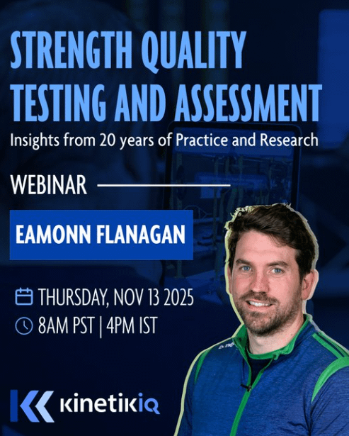 Webinar: Strength Quality Testing &amp; Assessment

Wed Nov 13th, 4pm (ISL), 8AM (PST).

I'll be delivering a webinar on everything I know about strength qualities, testing &amp; lots of lessons learned along the way for the good folks at KinetikIQ

Reply below for details 👇