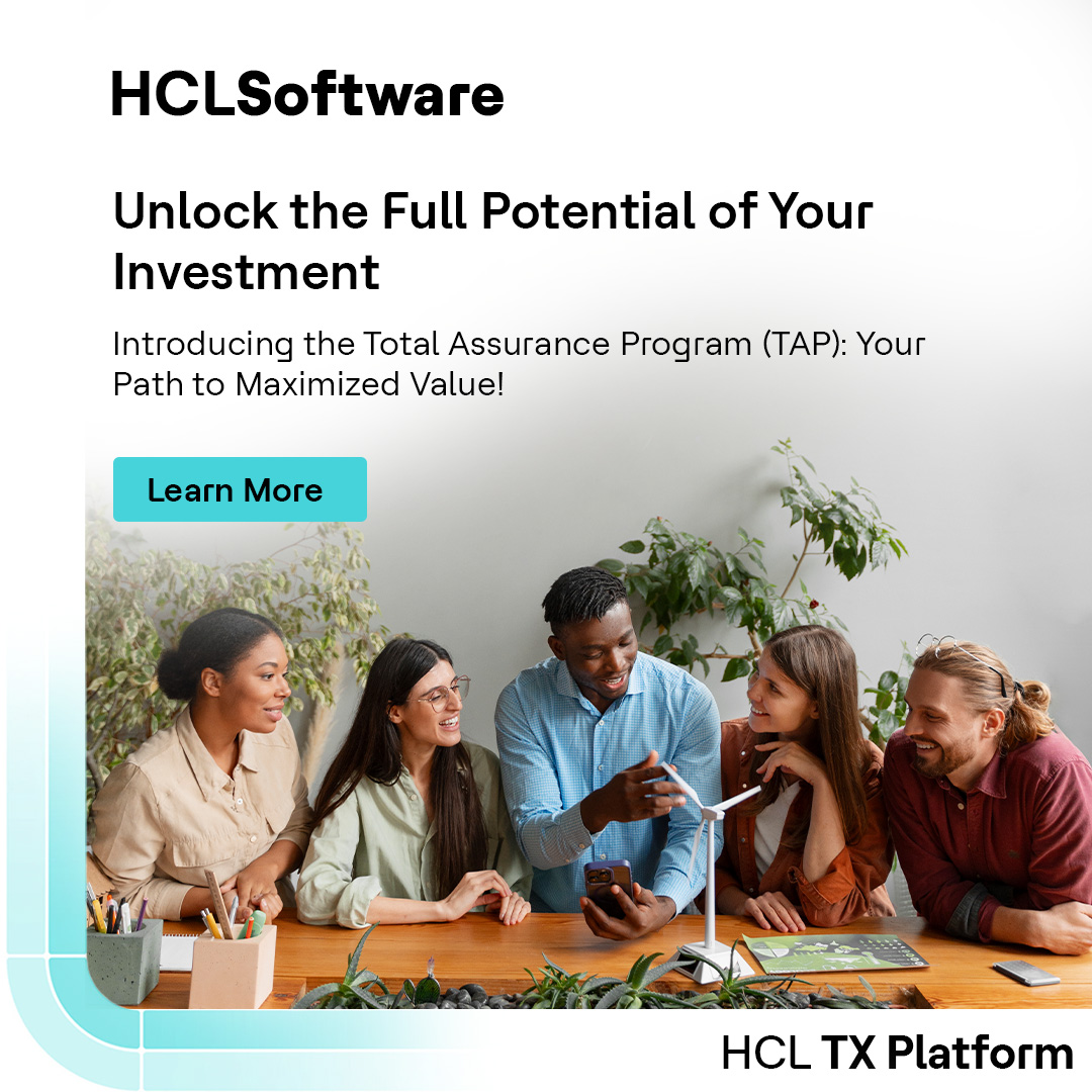 HCLSoftware's tweet image. See how we can help you succeed.

Our New TAP Program fully leverages every capability that your investment provides.

Ready to Maximize Your ROI?
Learn more: hclsw.co/4sxs05
#HCLSoftware #TAPProgram #CustomerSuccess #TechServices