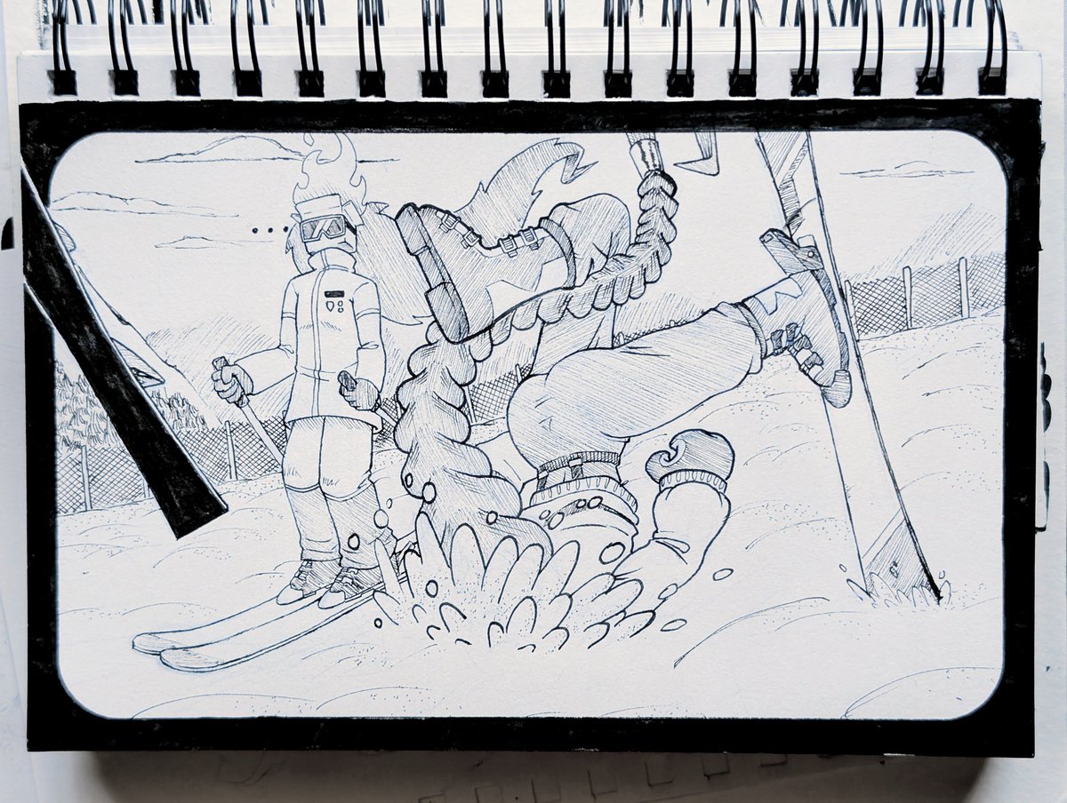 LogicalCogs's tweet image. Inktober day 29: lesson
Fun fact: I teach skiing
#Inktober #Inktober2025