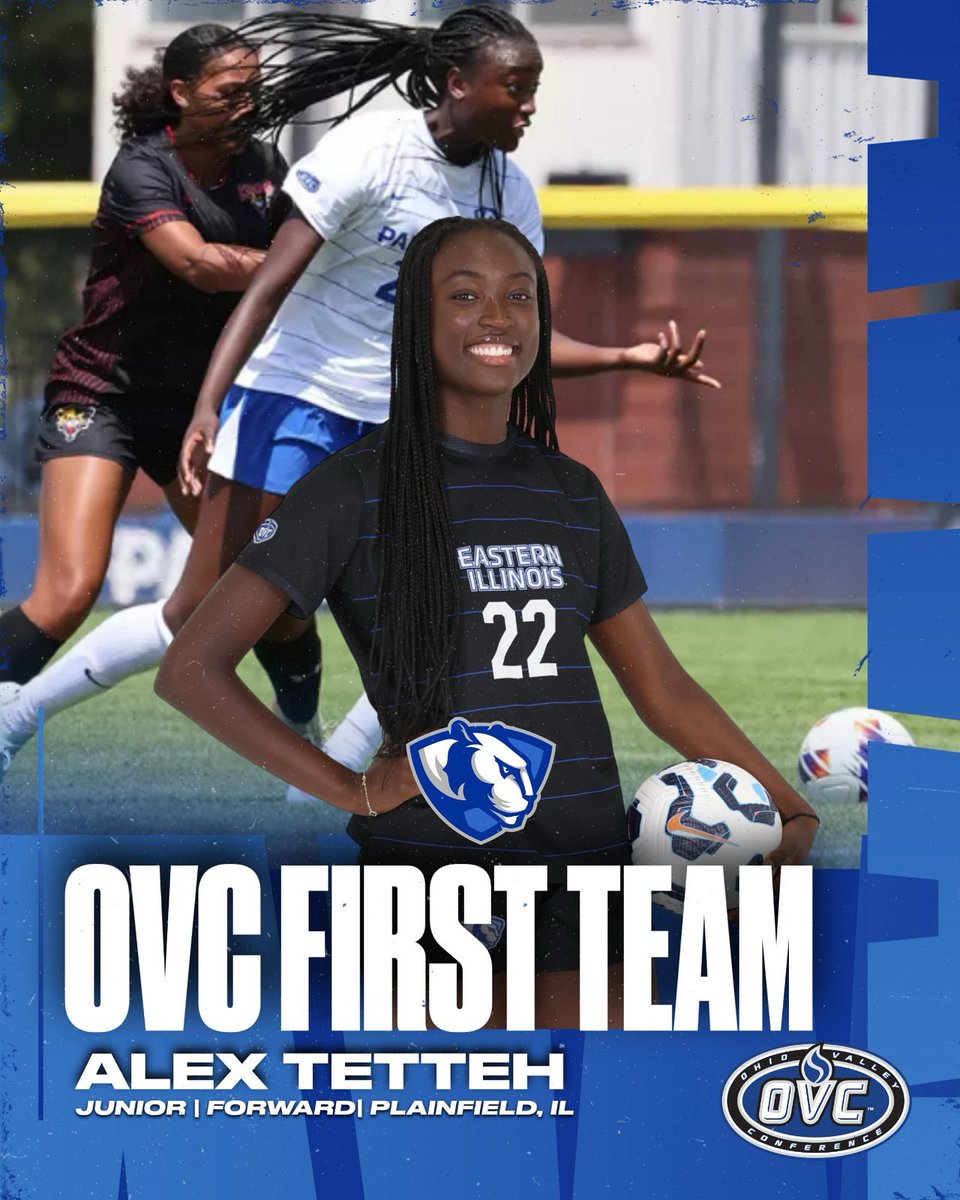 𝗢𝗩𝗖 𝗙𝗜𝗥𝗦𝗧 𝗧𝗘𝗔𝗠 - 𝗔𝗟𝗘𝗫 𝗧𝗘𝗧𝗧𝗘𝗛

✅Lead the OVC in conference goals with 7
✅Tied both the OVC &amp; school record for goals in a match with 4
✅Top Drawer Soccer National Player of the Week
✅ 1x OVC Offensive POTW 
✅ 9th in career goals at 18 career goals