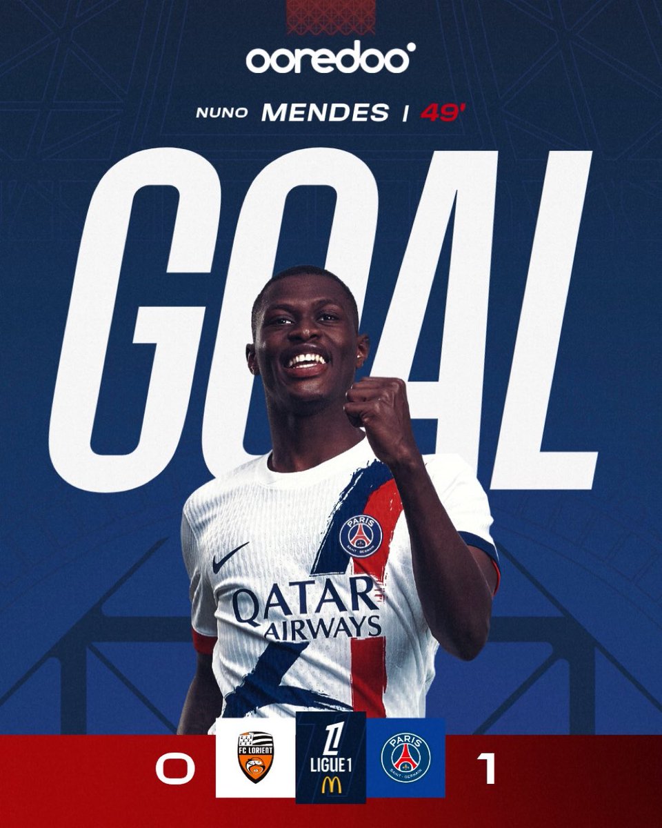 ⏱️ 49' I GOAL! NUNOOOO! #FCLPSG 0-1 I @Ligue1_ENG