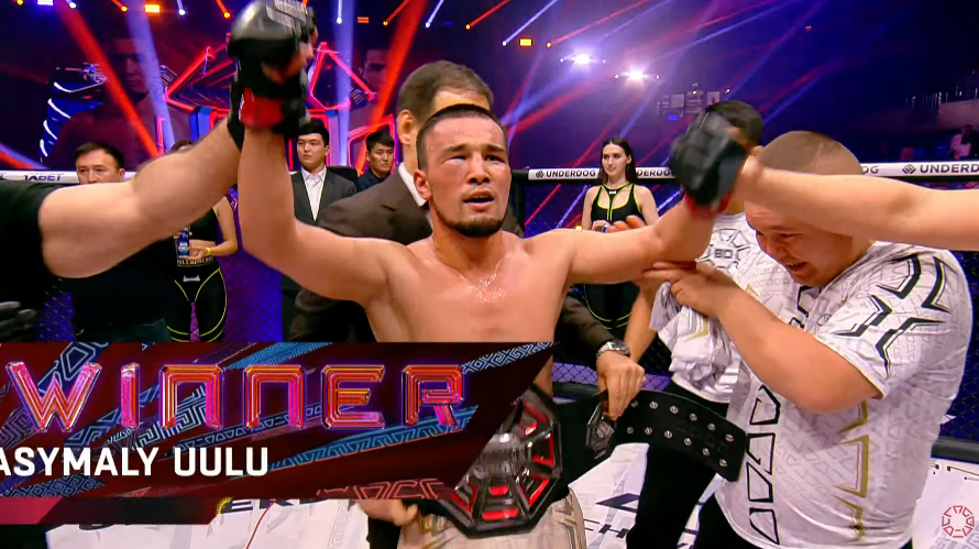 Grabaka_Hitman's tweet photo. Kyrgyzstan's Ruslan Kasymaly Uulu retains his Octagon bantamweight title via UD over Nurzhigit Baymen. Now 11-0 #Octagon80 https://t.co/zSv16aFoVi