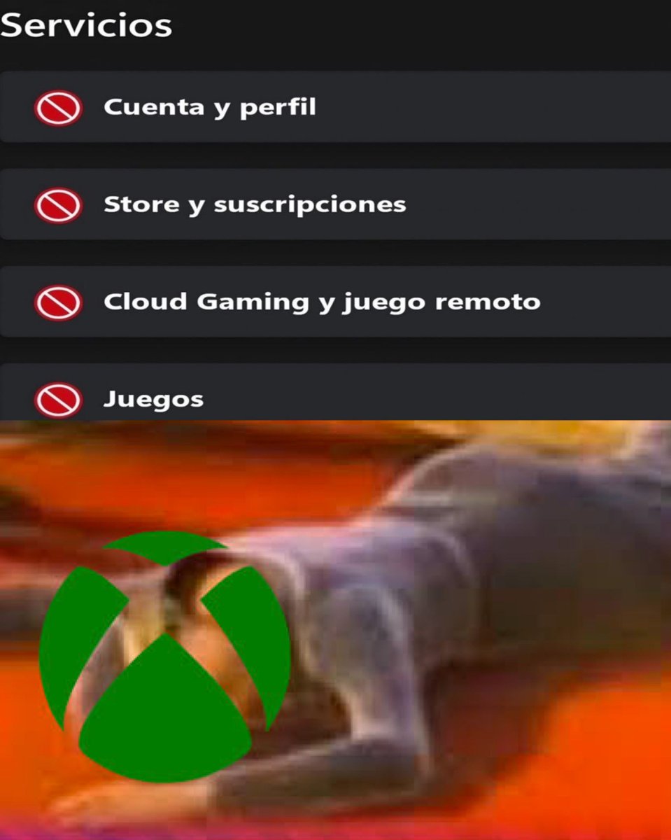 LevelUPcom's tweet photo. CAÍDA MASIVA DE XBOX 🎮❌ Los fans de #Xbox están teniendo un mal día, puesto que varios de los servicios de la marca están CAÍDOS y generando problemas para los usuarios para acceder a distintos servicios o juegos. https://t.co/RfOzre5IhB