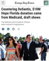 talkatone2016's tweet photo. @WallingAnnette Governor Ron DeSantis Stole $10 Million from a Medicaid Fraud Settlement &amp; funneled the stolen money through his wife Casey's "Hope" Charity back to himself.
Why hasn't Trump's DOJ Arrested Criminal Felons Ron &amp; Casey DeSantis?
Floridians deserve better than Criminal Politicians. https://t.co/NfqlCv9EL9