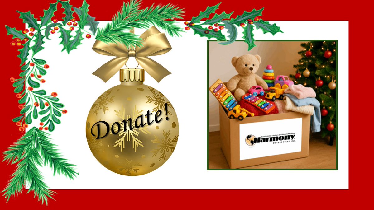 recycleharmony's tweet image. Spread a little holiday magic! Join us in supporting the Christmas in Fillmore County Toy Drive 2025 — your chance to make a child’s holiday unforgettable.
Find out how you can drop off, donate or volunteer: harmony1.com/christmas-in-f…

#recycleharmony #careercommunityculturecompany