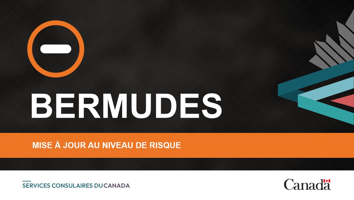 Nous avons mis à jour le niveau de risque pour les #Bermudes afin d’éviter tout voyage non essentiel, car l'ouragan #Melissa devrait affecter le pays le, ou près du 30 oct. Si vous vous y trouvez, surveillez les médias et les directives des autorités. voyage.gc.ca/destinations/b…