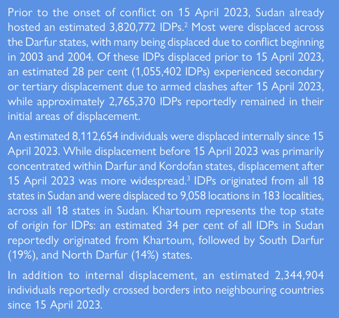 The millions of IDPs in Darfur and other marginalized areas of Sudan before this war was because of SAF/the state.