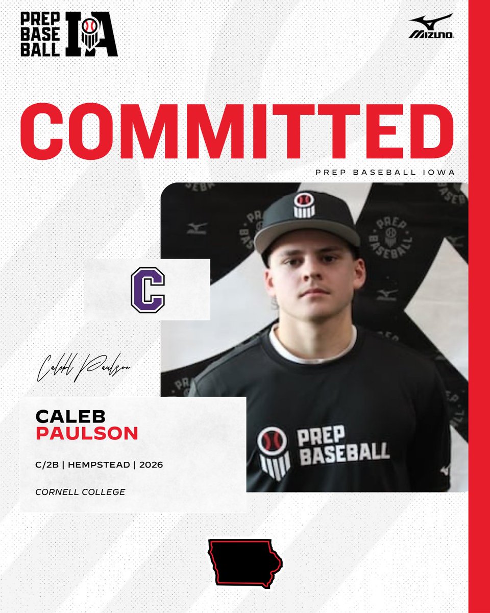 🎓𝐂𝐨𝐦𝐦𝐢𝐭𝐦𝐞𝐧𝐭 𝐖𝐚𝐭𝐜𝐡🎓

Caleb Paulson (2026, C/2B, Hempstead) commits to Cornell College.

👤 loom.ly/5EqlNow

<a href="/CalebPaulson06/">caleb paulson</a> ✖️ <a href="/CornellRamsBB/">Cornell College Baseball</a>