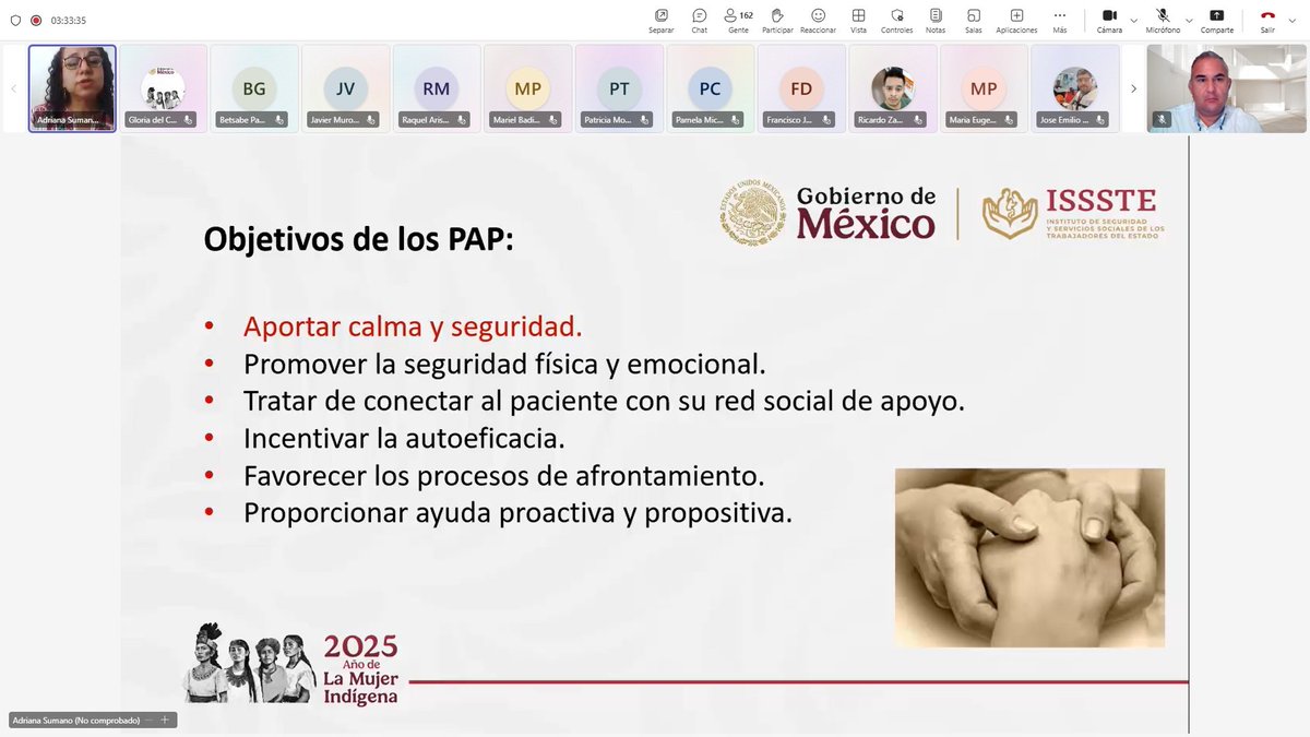 rhervermora's tweet image. Muy agradecido con la M. E. @adrisuga por su participación en el “Programa permanente de preparación para las personas servidores públicos del @ISSSTE_mx  y población interesada en temas de #ProtecciónCivill”, con la plática: ESTRATEGIA #CALMARE