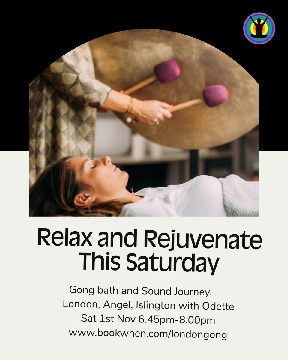Let the sound do the healing 🕉️
✨ Gong Bath — this Saturday in London ✨
De-stress, reset, and float in sound.

🎟️ Book your spot: bookwhen.com/londongong
#GongBath #SoundHealing #LondonEvents #Wellness