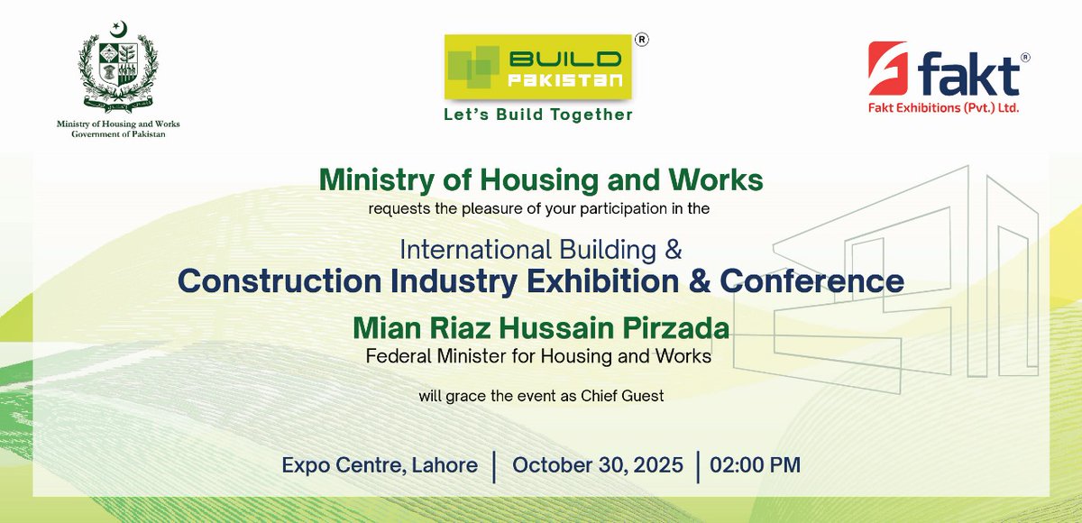 🌟 We’re All Set for Tomorrow! 🌟

 Excited to showcase our services at #BuildPakistan2025 starting tomorrow!

Visit the booth of <a href="/HousingnWorks/">Ministry of Housing & Works</a> to explore innovation, creativity, and excellence.

#Exhibition  #Innovation #TeamSpirit #SeeYouThere
<a href="/pha_foundation/">PHA Foundation</a> 
<a href="/fgeha_mhw/">FGEHA</a>
