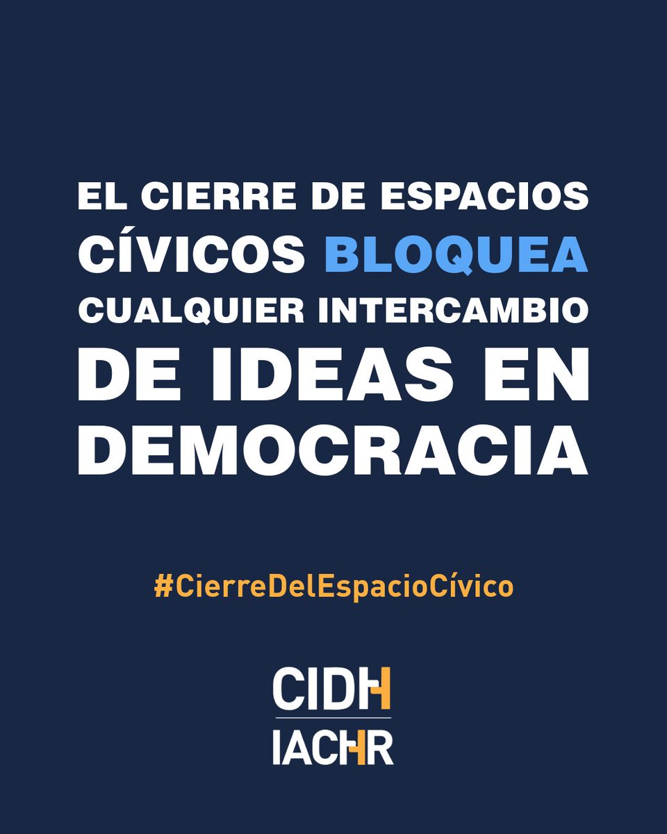 CIDH's tweet image. 📢 Desde 2018, el régimen en #Nicaragua ha cancelado más de 3,450 organizaciones de la sociedad civil. Lo que representa el 47% del total de organizaciones registradas.  
🔁 Comparte para que más personas  conozcan esta grave situación y llamen a su fin.…