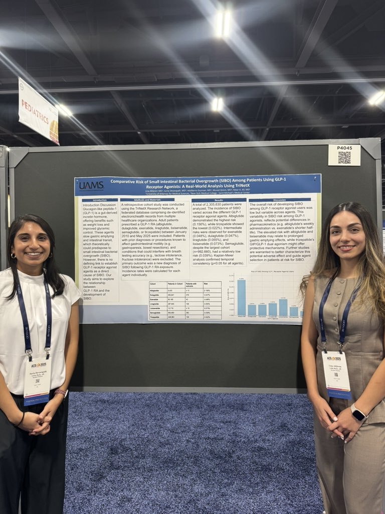 🎉 Congratulations to Dr. Lina Alqirem, PGY-2, for presenting her research abstracts at #ACG2025! Your hard work, dedication, and passion for gastroenterology are truly inspiring. 👏✨ #UAMS #MedTwitter #ACG25

<a href="/LinaAlQirem/">Lina AlQirem</a> <a href="/Alomari_MD/">Mohammad Alomari, MD</a> <a href="/MaugarMD/">Mauricio Garcia Saenz MD</a>