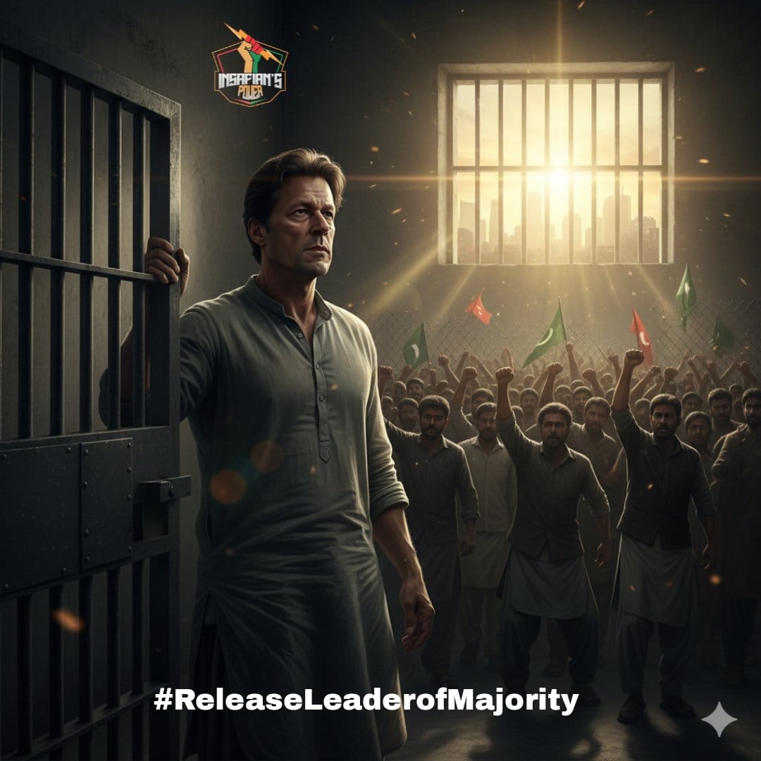 #مقصد_ایک_خان_کی_رہائی
ہم ظالموں سے نہیں ڈرتے،
کیونکہ ہمارے پاس سچ ہے۔
<a href="/TeamiPians/">Team Insafians 𝗣𝗼𝘄𝗲𝗿</a>